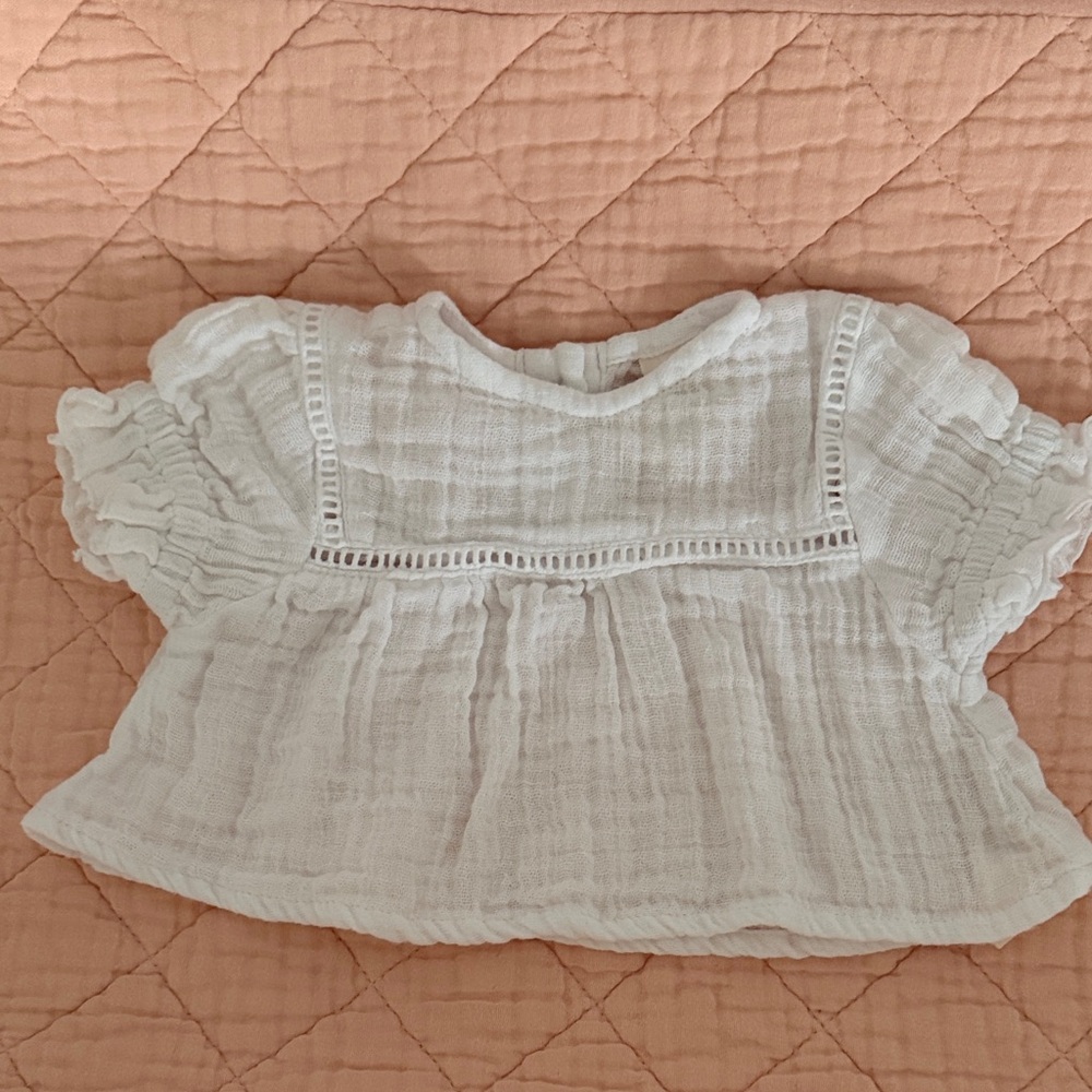 White Ruffled Newborn Top